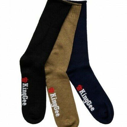 KingGee Mens Bamboo Work Socks 3 Pack Breathable Comfortable Workwear K09271-KarWorkwear