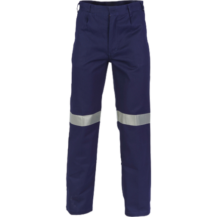 DNC Workwear Mens Hi-Vis Cotton Drill Pant 3M Taped Comfortable Work 3314-KarWorkwear