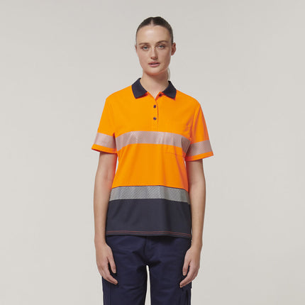 Hard Yakka Womens Safety Work Short Sleeve HI VIS Taped Polo Y08602-KarWorkwear