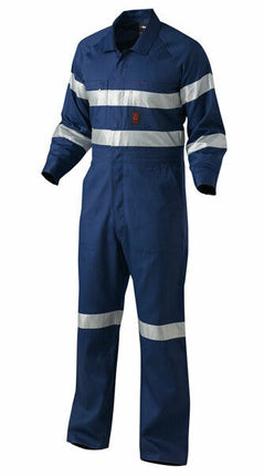 KingGee Mens Hi-Vis Combination Drill Overalls Spliced Cotton Work Safety K51525-KarWorkwear