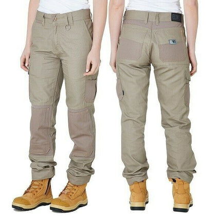 Womens Elwood Utility Work Pants Stretch Canvas Phone Pocket Tradie Tough EWD501-KarWorkwear