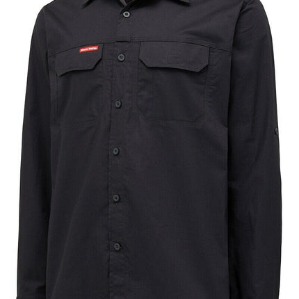 Hard Yakka Mens Flex Ripstop Shirt Long Sleeve Sunglass Loop Work Wear Y04305-KarWorkwear