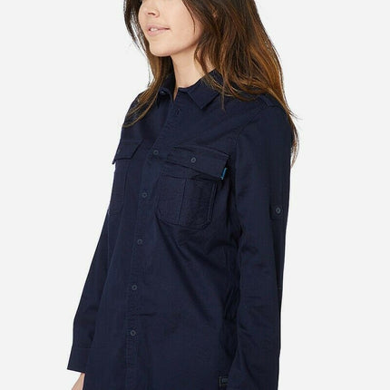 Womans Elwood Workwear Work Utility Stretch Twill Shirt Roll Up Sleeves EWD701-KarWorkwear