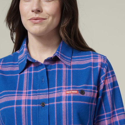 HARD YAKKA Women's Fit Check Flannie Shirt Relaxed Fit Smart Stylish Y08744-KarWorkwear