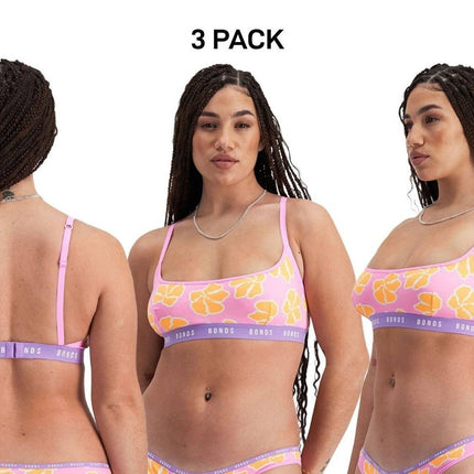 Bonds Womens Icons Scoop Crop Support Coverage and Confident Bra 3 Pack YWN8-KarWorkwear