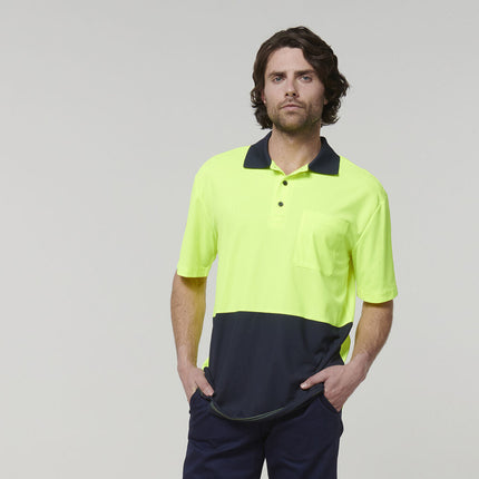 Hard Yakka Mens Safety Work Short Sleeve HI VIS Polo Y19616-KarWorkwear