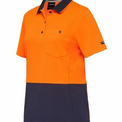 KingGee Womens WorkCool Spliced Polo S/S Shirt Hyperfreeze Work Comfy K44735-KarWorkwear