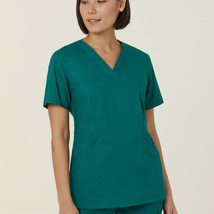 NNT Uniform Womens Next Gen Antibacterial Florence Scrub Top V Neck Nurse CATULM-KarWorkwear