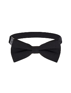 NNT Plain Black Bow Tie Pre Tied Adjustable Neck Black Band CATK34-KarWorkwear