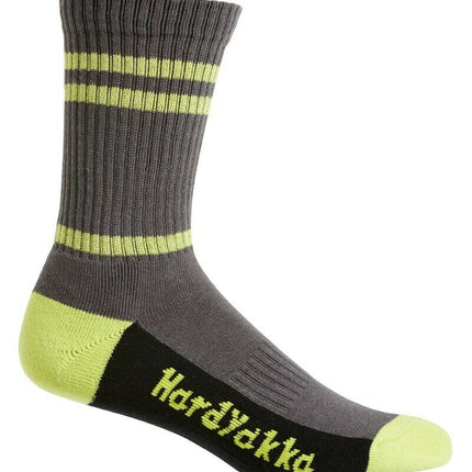 Hard Yakka Cotton Crew Work Socks 5 Pack Logo Athletic Padded Black Y20035-KarWorkwear
