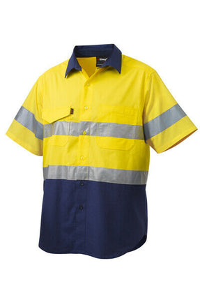 KingGee Mens Workcool 2 Hi-Vis Summer Shirt Short Sleeve Work Lightweight K54885-KarWorkwear