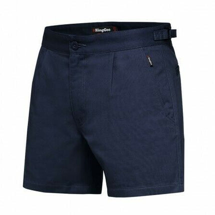 KingGee Drill Utility Shorts Adjustable Welt Pockets Cotton Work K07010-KarWorkwear