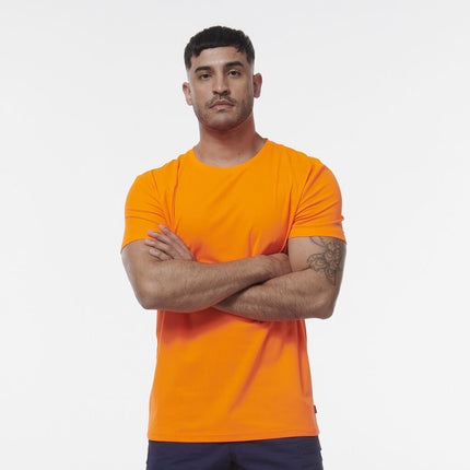 KINGGEE Mens HI Vis Crew Workwear Regular Fit Reflective Sleeve T Shirt K54034-KarWorkwear