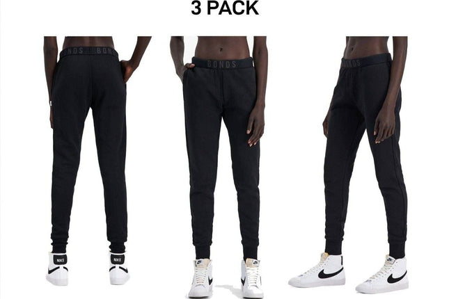 Bonds Womens Originals Skinny Trackie Pants Cosy Slimline Pockets 3 Pack CTBKI-KarWorkwear