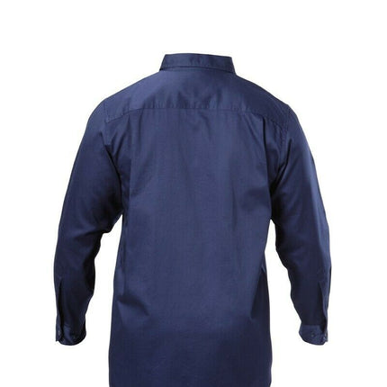 Hard Yakka Long Sleeve Cotton Drill Work Shirt Tradie Safety Button Y07500-KarWorkwear