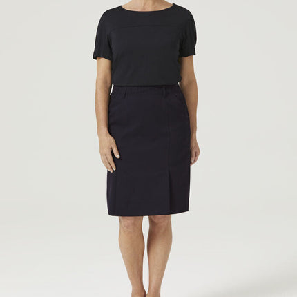 NNT Womens Poly Viscose Gaberdine Flex Waist Pleat Formal Workwear Skirt CAT2QB-KarWorkwear