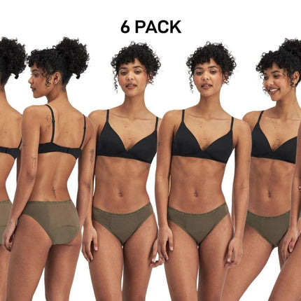 Bonds Womens Bloody Comfy Period Bikini Heavy Extra Protect Undies 6 Pack WTGNA-KarWorkwear