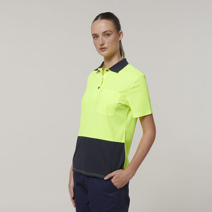 Hard Yakka Womens Safety Work Short Sleeve HI VIS Polo Y08601-KarWorkwear