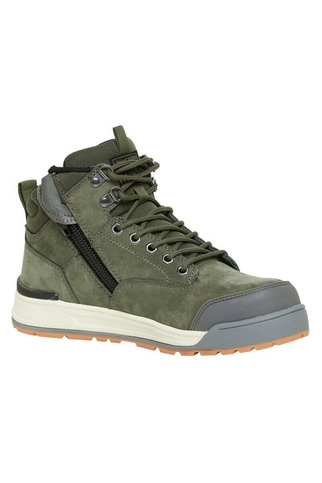 Hard Yakka Mens Lace Zip Safety Boots 3056 Work Steel Cap Memory Foam Y60203-KarWorkwear