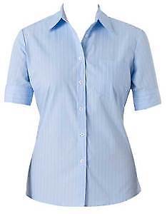 NNT Womens Cotton Blend Stripe S/S SCTION BK Shirt Classic Business Shirt CAT479-KarWorkwear