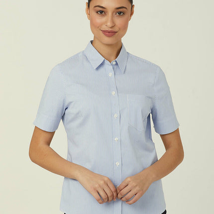 NNT Womens Avignon Stripe Short Sleeve Slim Casual Shirt Regular Business CATUK5-KarWorkwear