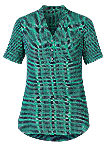 NNT Womens Pixel Print S/S Tunic V Neck Collar Sleeve Vents CAT9R9-KarWorkwear
