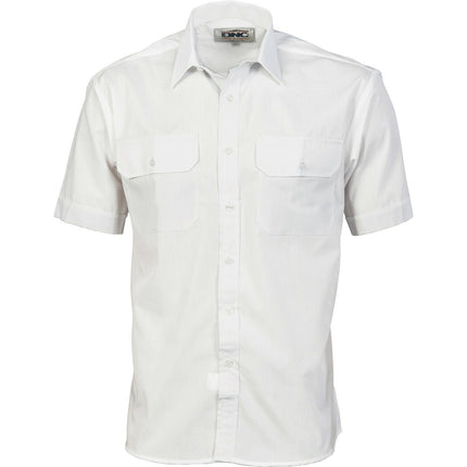 DNC Workwear Mens  Polyester Cotton Work Shirt Short Sleeve Business Casual 3211-KarWorkwear