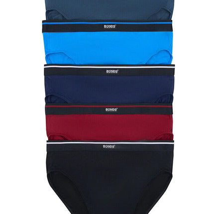 Bonds Mens Hipster Brief Wide Comfy Elastic Waist Extra Support 15 Pack MXLV5A-KarWorkwear