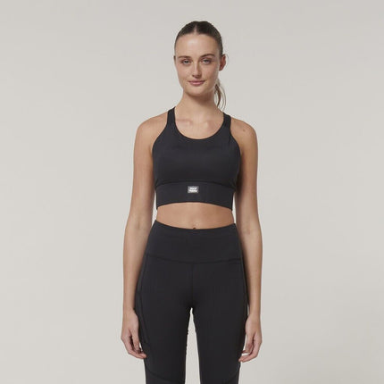 Hard Yakka Womens Form-Fitting Workout  Top Stretch Sport X Work Crop Y08060-KarWorkwear
