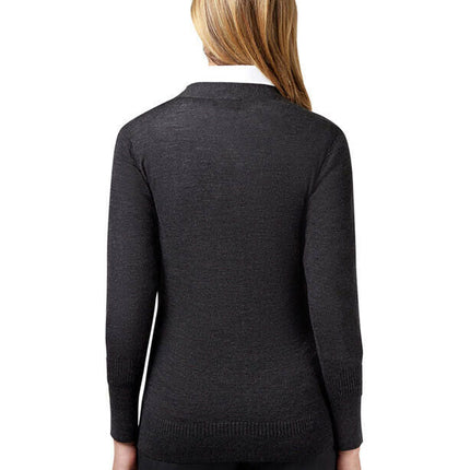 NNT Womens Pure Wool Long Length Business Cardigan Wide Neck Body Warmer CAT5B3-KarWorkwear
