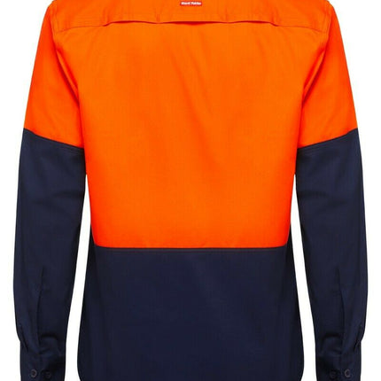 Hard Yakka Core Hi-Vis Vented Cotton Twill Work Long Sleeve Shirt Y07950-KarWorkwear