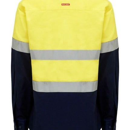 Hard Yakka Core Hi-Vis Safety Cotton Drill Pocket Taped Work Shirt Y04610-KarWorkwear