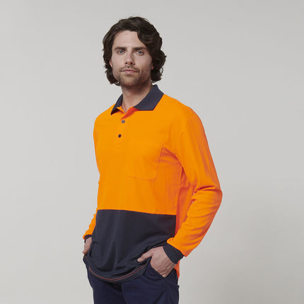 Hard Yakka Mens Safety Work Long Sleeve HI VIS Polo Y19617-KarWorkwear