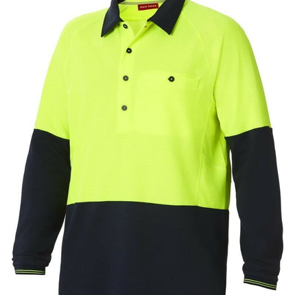 Hard Yakka Koolgear Hi-Vis Summer Long Sleeve Vent Polo Shirt Work Y11389-KarWorkwear