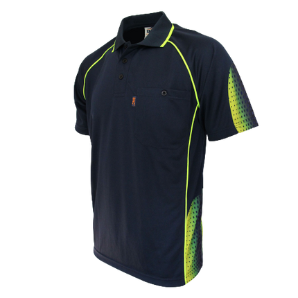 DNC Workwear Mens Hi-Vis GALAXY Sublimated Polo Work Shirt Short Sleeve 5218-KarWorkwear