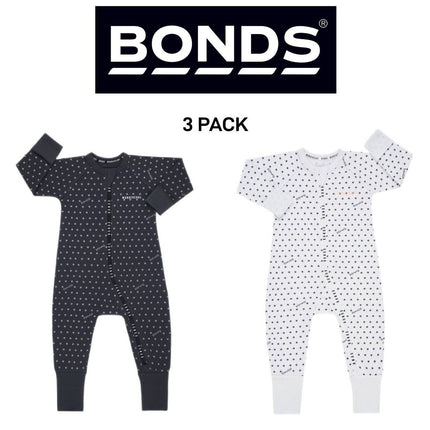 Bonds Baby Wondercool Zip Wondersuit Warmth Two-way Safety Zip 3 Pack BX49A-KarWorkwear