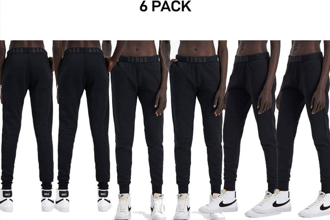 Bonds Womens Originals Skinny Trackie Pants Cosy Slimline Pockets 6 Pack CTBKI-KarWorkwear