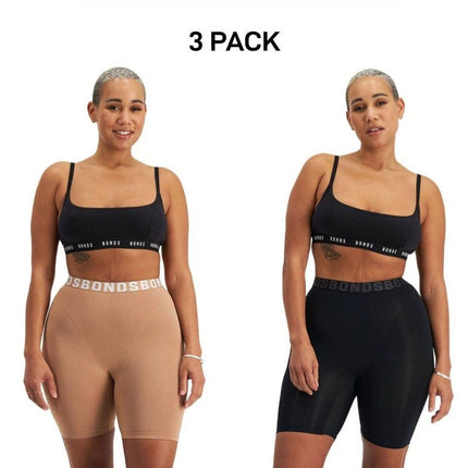 Bonds Womens Chafe Off Short Ultimate Thigh Saver Chafe Off Panel 3 Pack WR4P-KarWorkwear