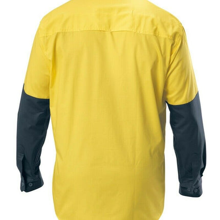 Hard Yakka Koolgear Hi-Vis Long Sleeve Work Shirt Vented Lightweight Y07558-KarWorkwear