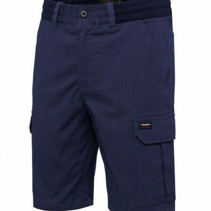 KingGee Shorts Mens Rib Comfort Waist Short Comfort Cargo Stretch Ripstop K17007-KarWorkwear