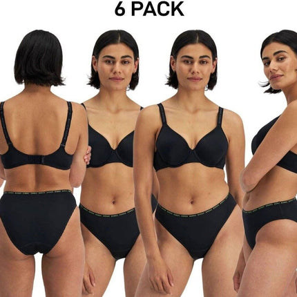 Bonds Womens Damn Dry Active Hi Bikini Protect Odours & Light Leaks 6 Pack WRJC-KarWorkwear