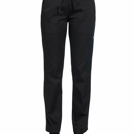 NNT Womens Black Chef Pants Elastic Waistband Drawstring Polycotton Pant CAT3S8-KarWorkwear