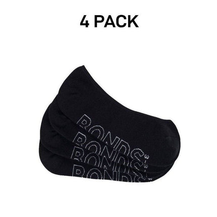 Bonds Womens Lightweight Liner Invisible Socks Comfy Cushioning 4 Pack LXPJ4N-KarWorkwear