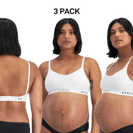 Bonds Womens Damn Dry Milk Leaks Scoop Crop Comfy Easy Feeding Clip 3 Pack YWQL-KarWorkwear