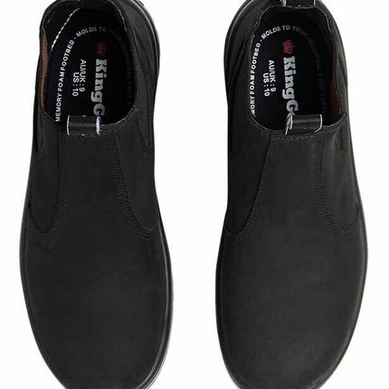 KingGee Mens Station NS Water Resistant Work Boots Leather Memory Foam K22600-KarWorkwear
