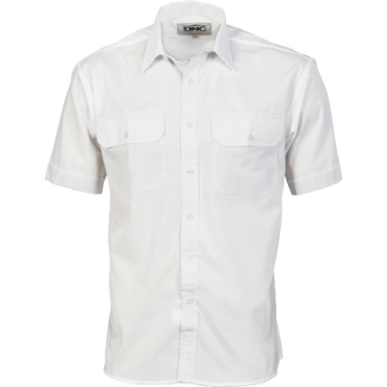 DNC Workwear Mens  Polyester Cotton Work Shirt Short Sleeve Business Casual 3211-KarWorkwear