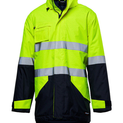KingGee Anti Static Jacket Work Waterproof Hi-Vis Taped Hood Safety K55035-KarWorkwear