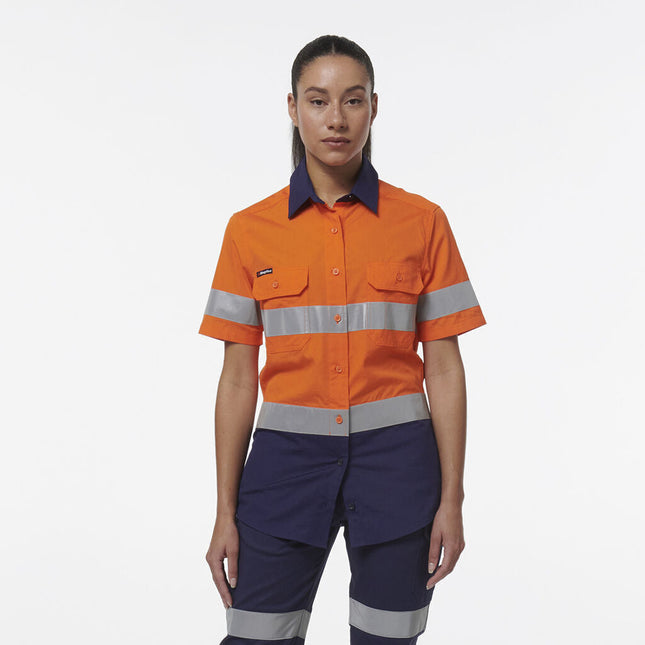 KingGee Womens Workcool Vented Reflective Short Sleeve Shirt K44229-KarWorkwear
