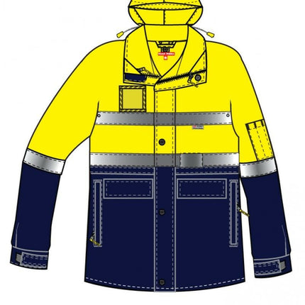 Mens Hard Yakka Foundations Hi-Vis Six 6 Way Jacket Reflective Tape Work Y06556-KarWorkwear