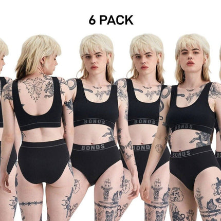 Bonds Womens Retro Rib Seamless Hi Hi Bikini High Waist & High Leg 6 Pack WU8FT-KarWorkwear